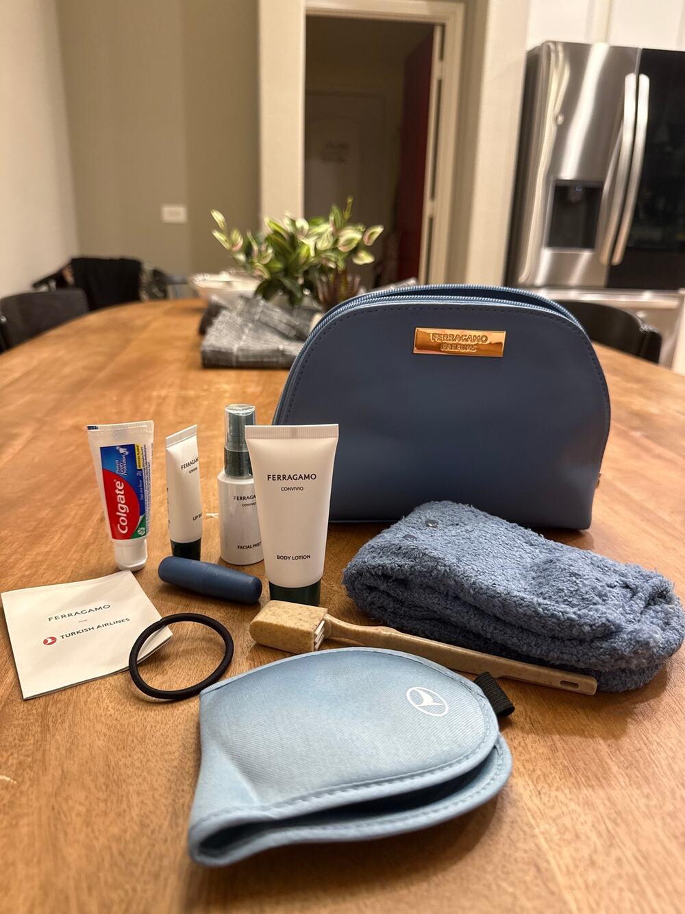 Ferragamo Turkish Airlines Convivio First Class Amenity Kit Clutch Bag